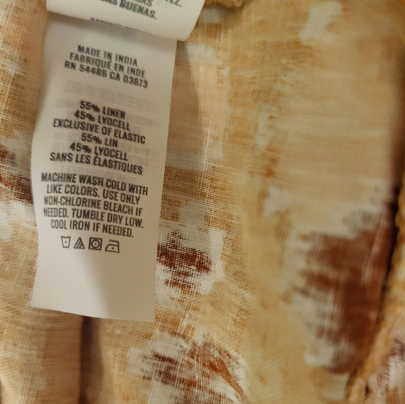 Aerie Linen Blend High Low Halter Maxi Sundress Size Large Yellow,Pink & Red - Picture 14 of 16